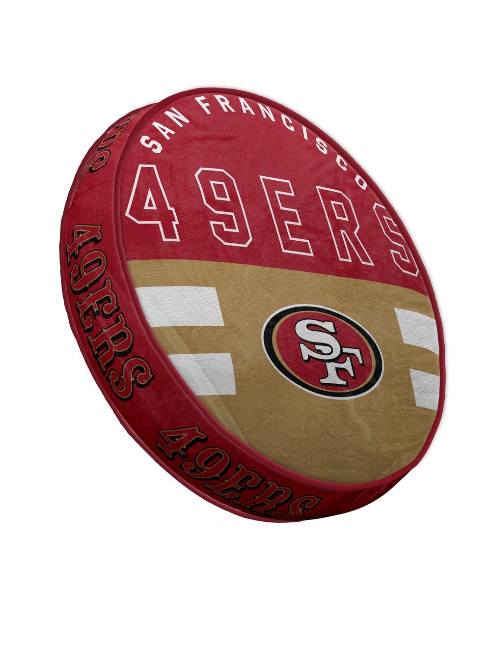NFL 49ers 15" Plushie Circle Pillow Retro San Francisco Couch Man Cave New